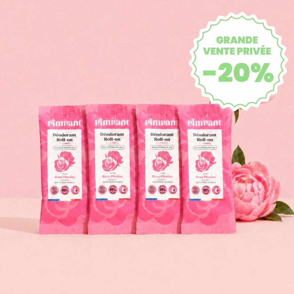 Recharges Déodorant Roll-On Rose-Pivoine (x4)