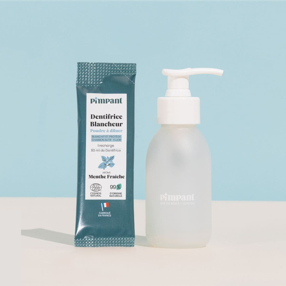 Kit Dentifrice Rechargeable en Poudre à Diluer Blancheur Pimpant