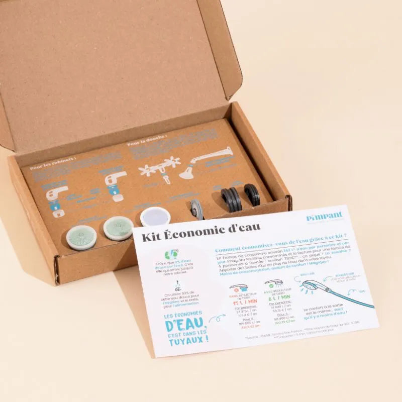 Kit économie d'eau Pimpant avec mousseurs et réducteur pour douche et robinet