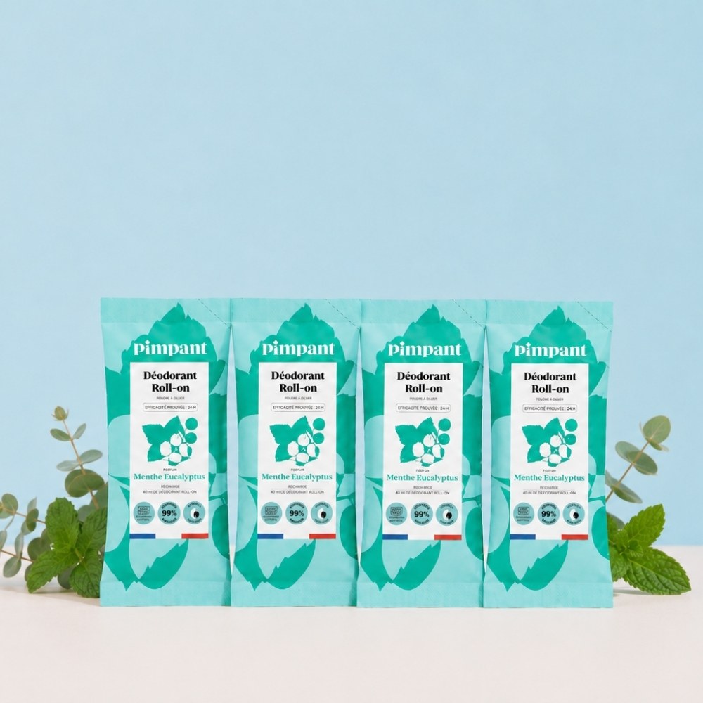 Recharges Déodorant Roll-On Menthe Eucalyptus (x4)