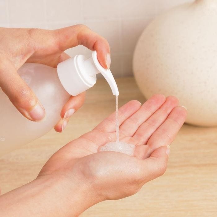 Texture gel douche liquide vanille